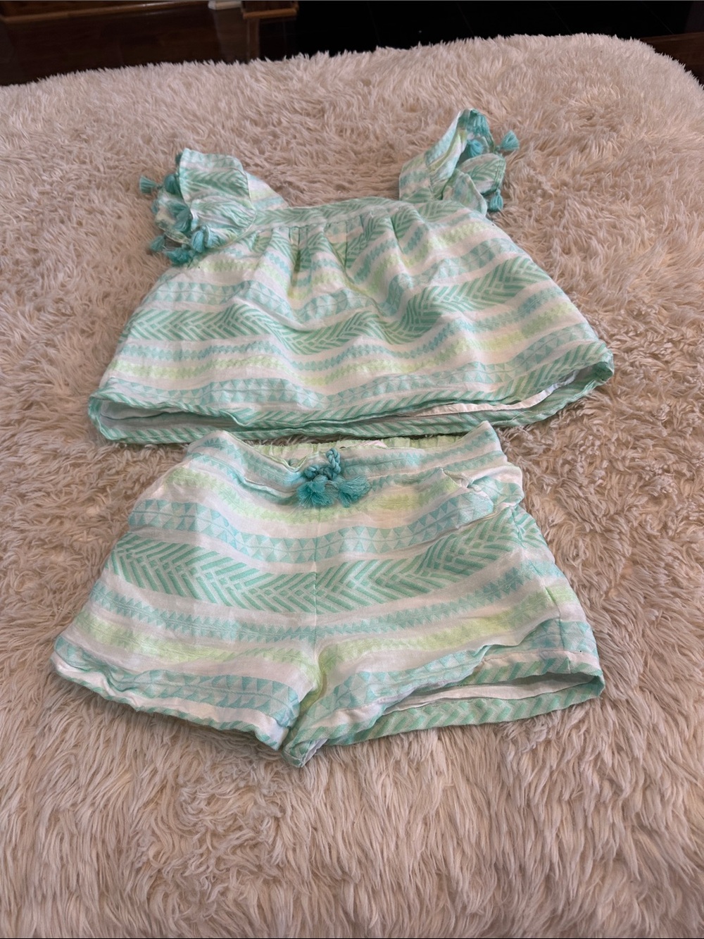 Shabby Chic Mint & White Striped Summer Set
